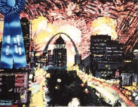 St Louis Fireworks (1990) by Nate McClain